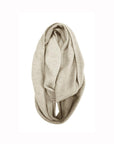 Beige infinity scarf on a white background