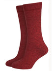 Pair of red socks on a white background