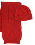 Red Alpaca Possum scarf and beanie set- Kapeka NZ