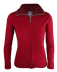 Red jacket with a zipper on a white background