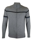 Gray sweater with black accents on a white background