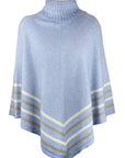 Ice Merinosilk Stripe Poncho - Kapeka NZ