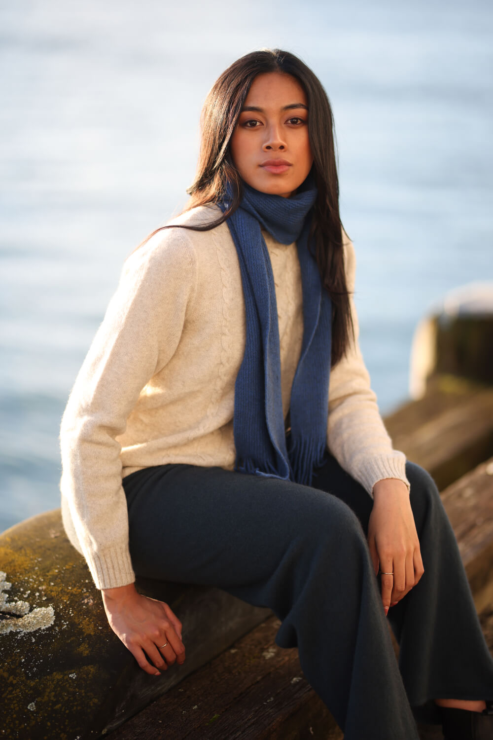 Classic Merino Possum Tassel Scarf