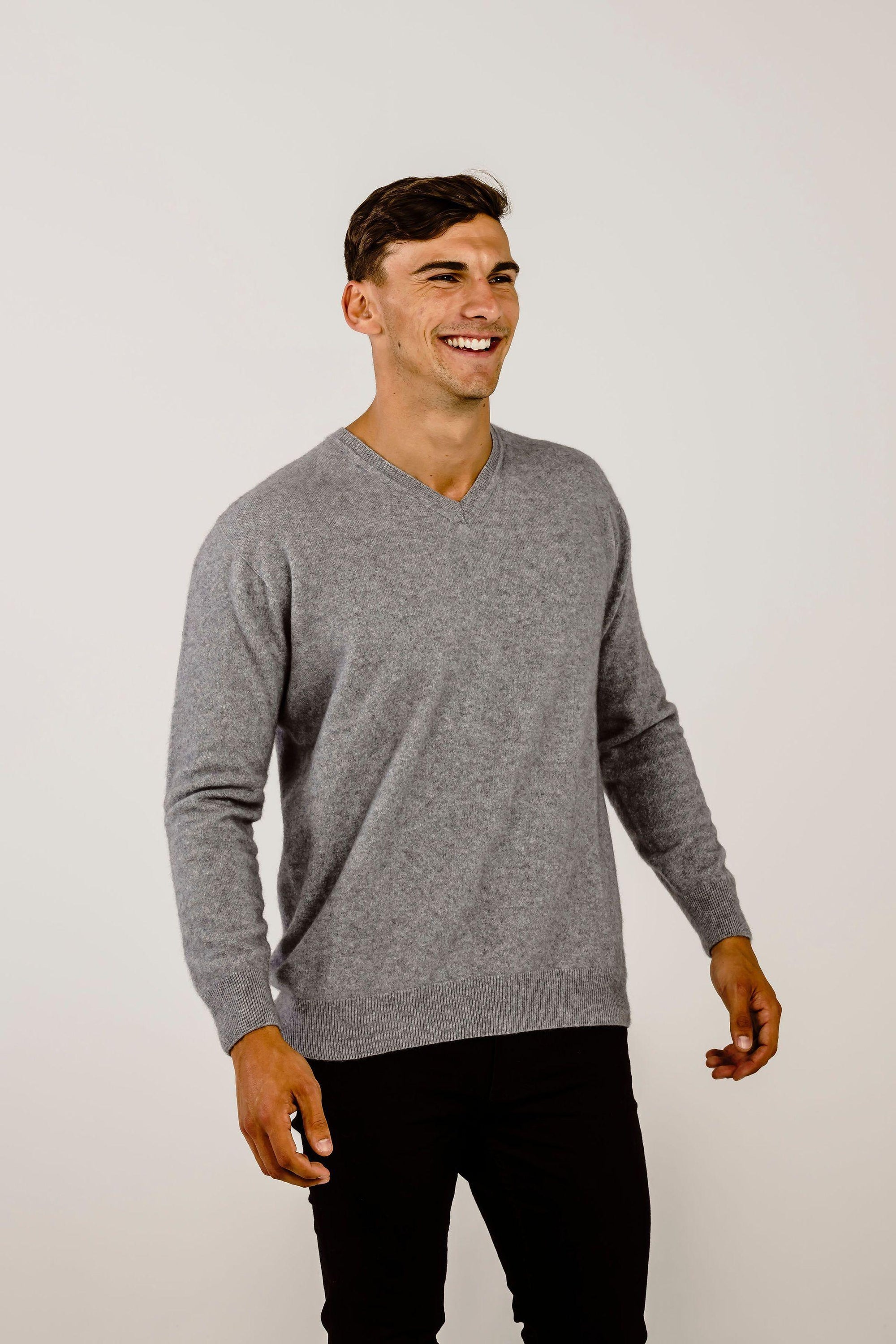 Cashmere V Neck Sweater - Kapeka NZ