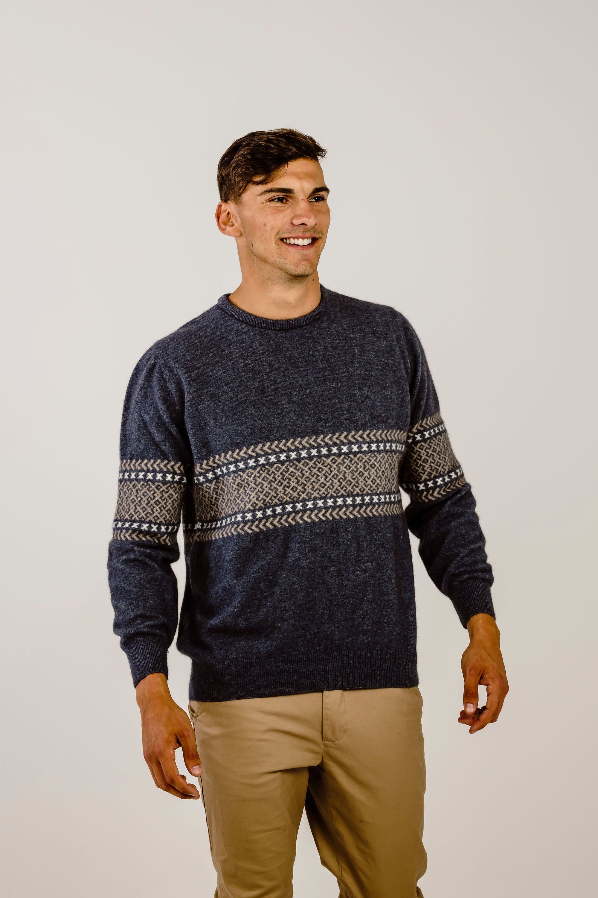 Merinosilk Fair Isle Crew Neck - Kapeka NZ