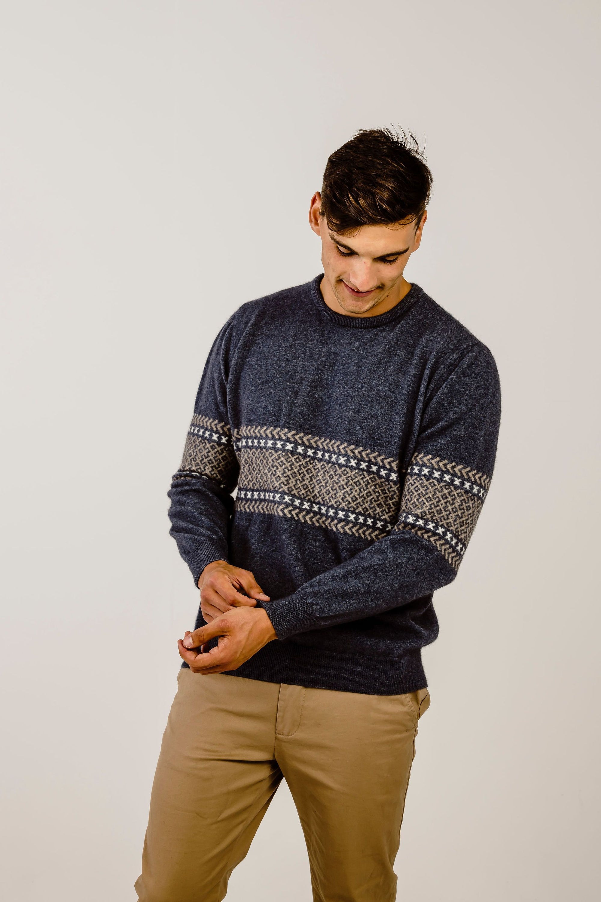 Merinosilk Fair Isle Crew Neck - Kapeka NZ