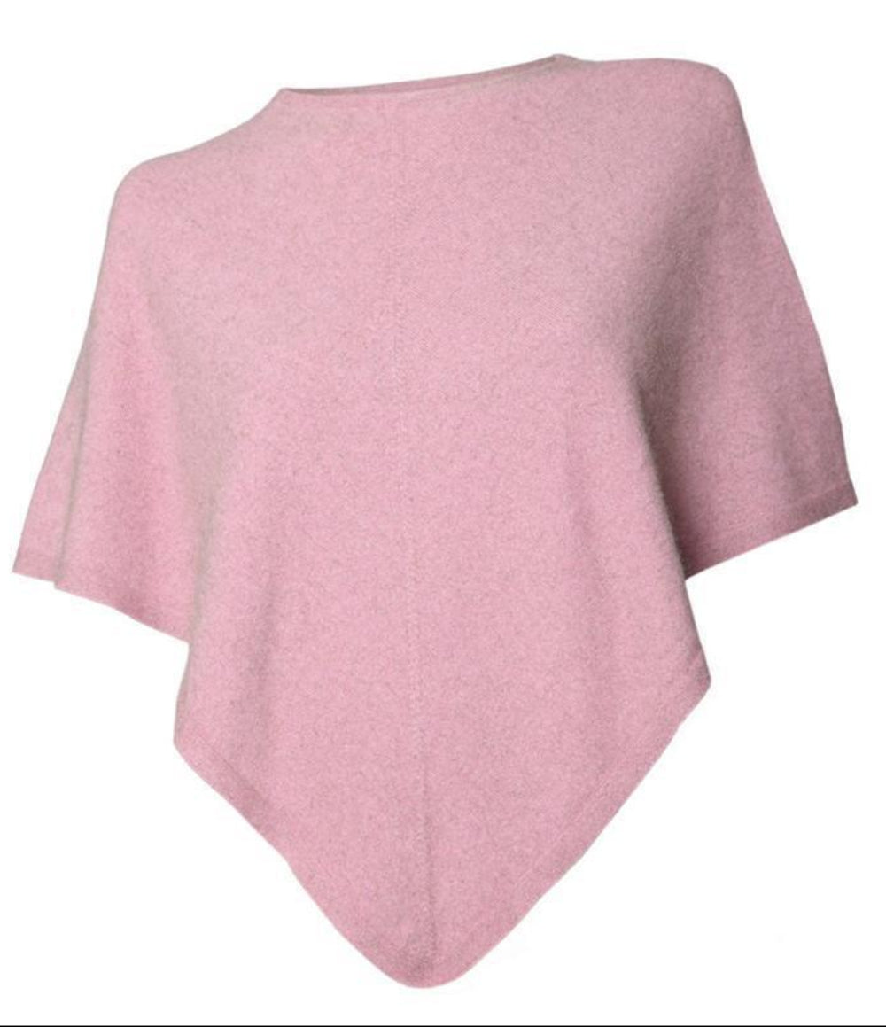 Pink Merinosilk Classic Poncho - Kapeka NZ