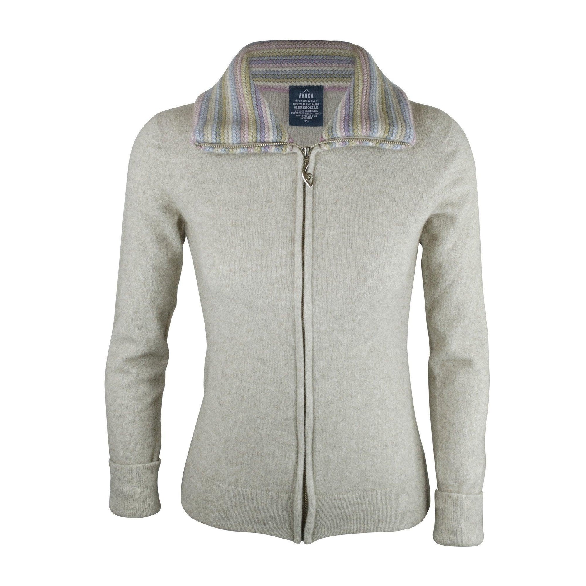 Merinosilk Stripe Trim Jacket - Kapeka NZ