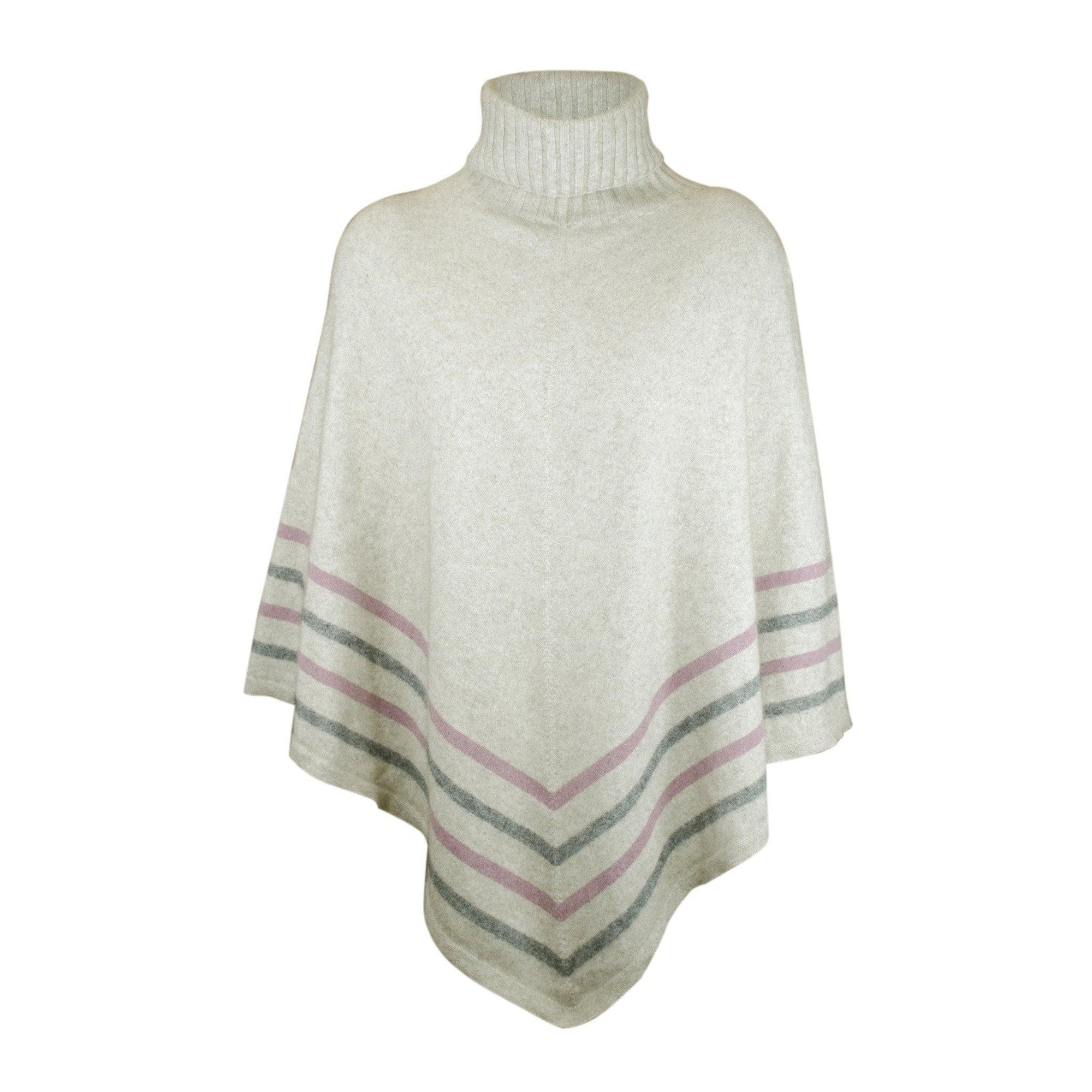 Merinosilk Stripe Poncho - Kapeka NZ